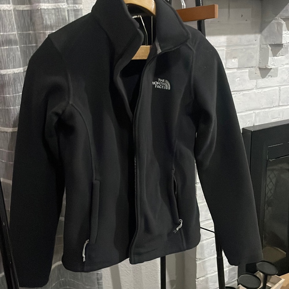 Great black the north face sweater zip up .